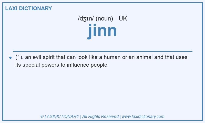 Definition jinn in British English