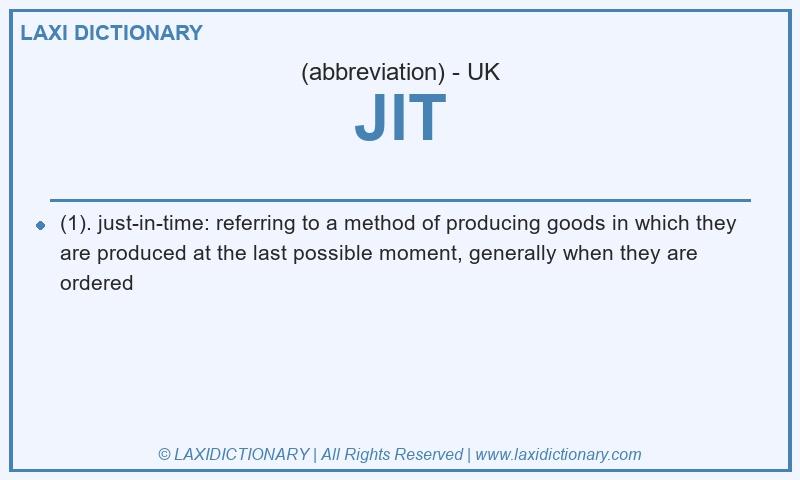 Definition JIT in British English