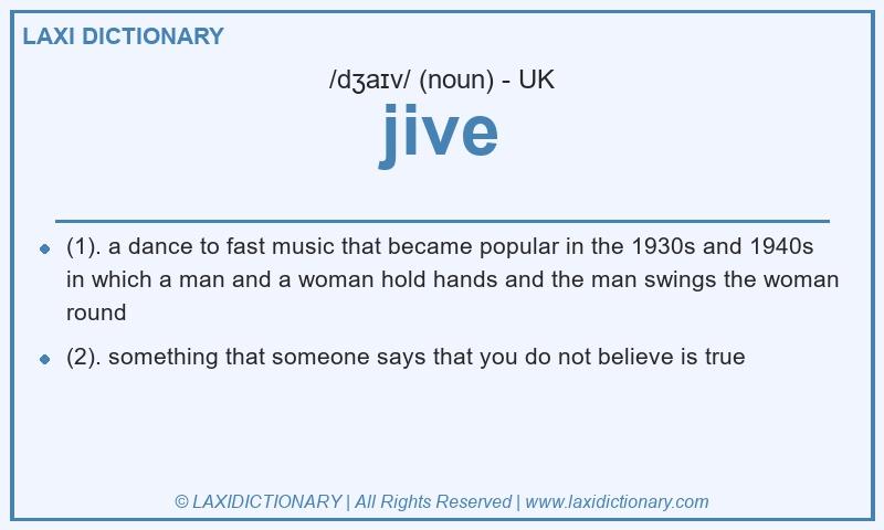 Definition jive in British English