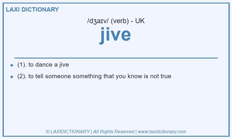 Definition jive in British English