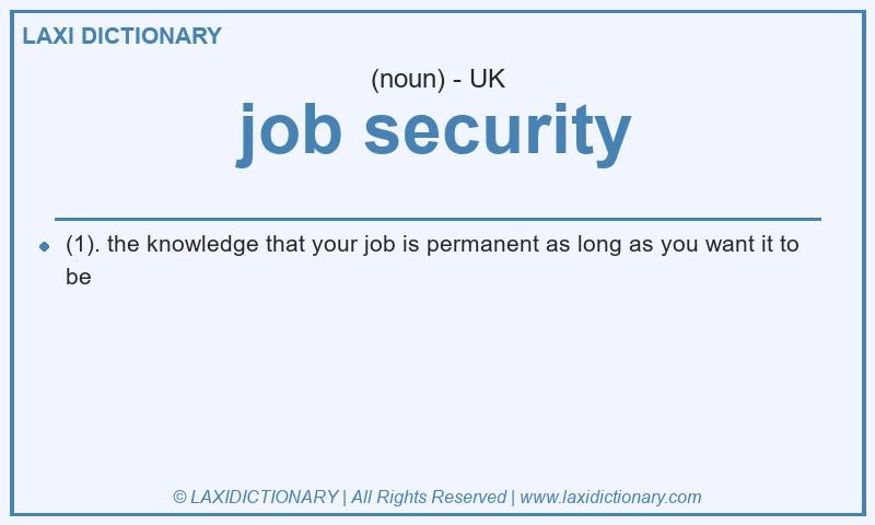 Definition job security in British English