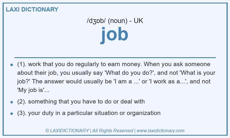 Definition job in British English