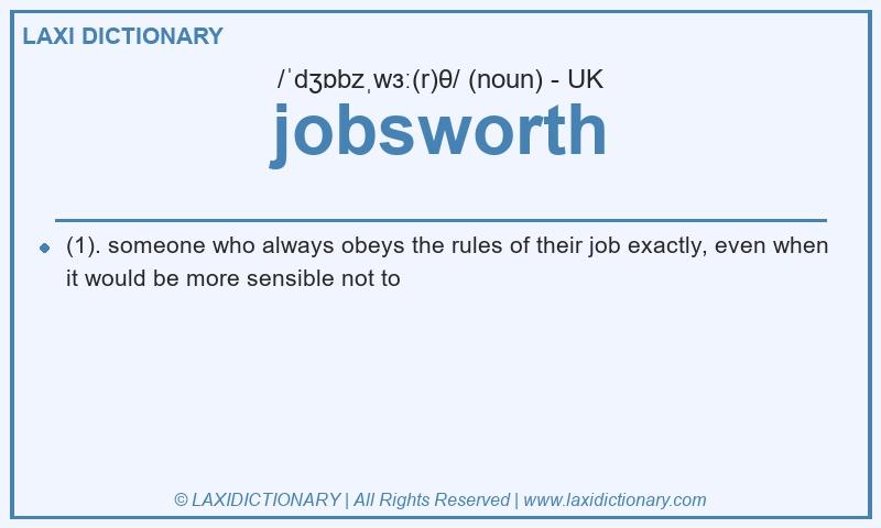 Definition jobsworth in British English