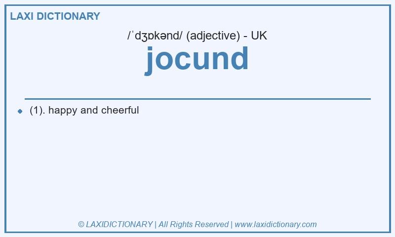 Definition jocund in British English