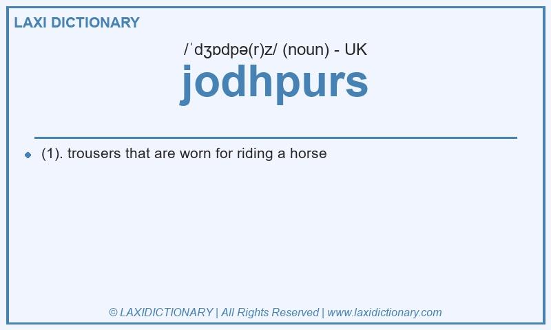 Definition jodhpurs in British English