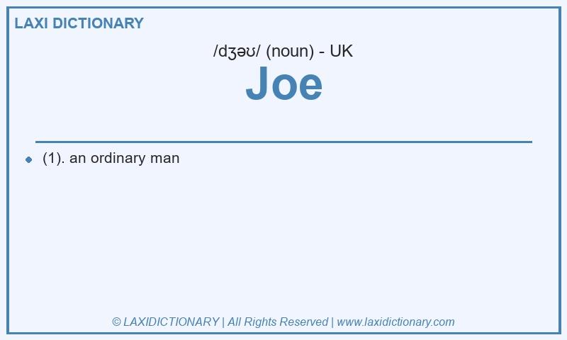 Definition Joe in British English
