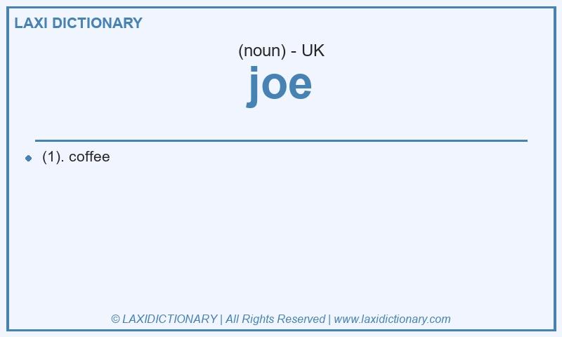 Definition joe in British English