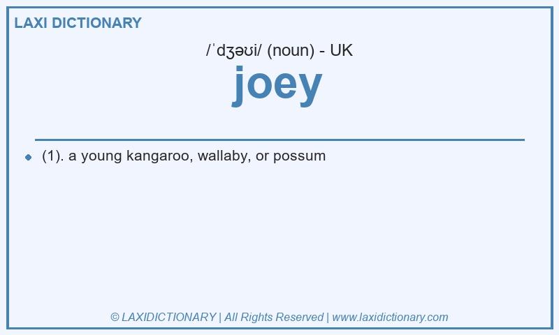 Definition joey in British English