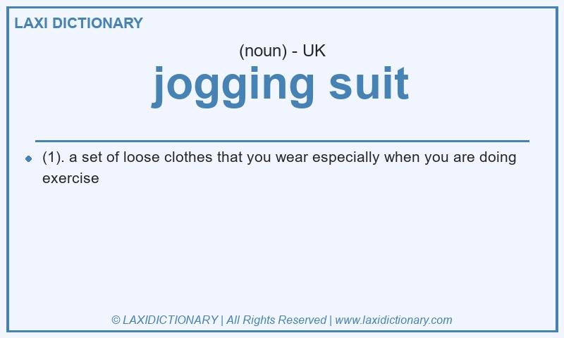 Definition jogging suit in British English