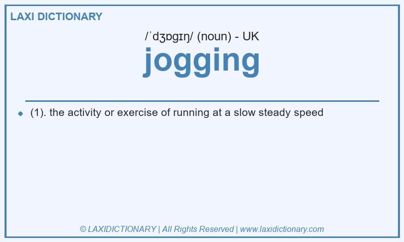Definition jogging in British English