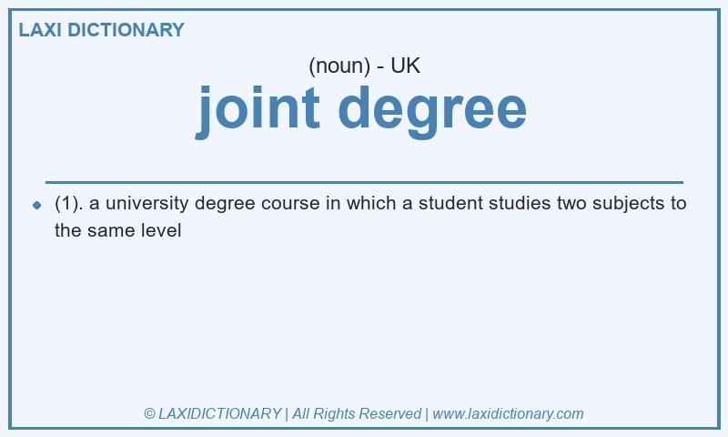 Definition joint degree in British English