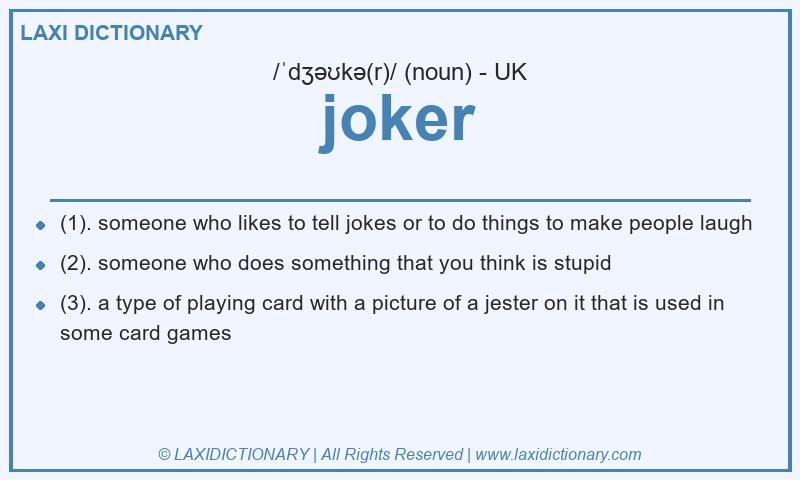 Definition joker in British English