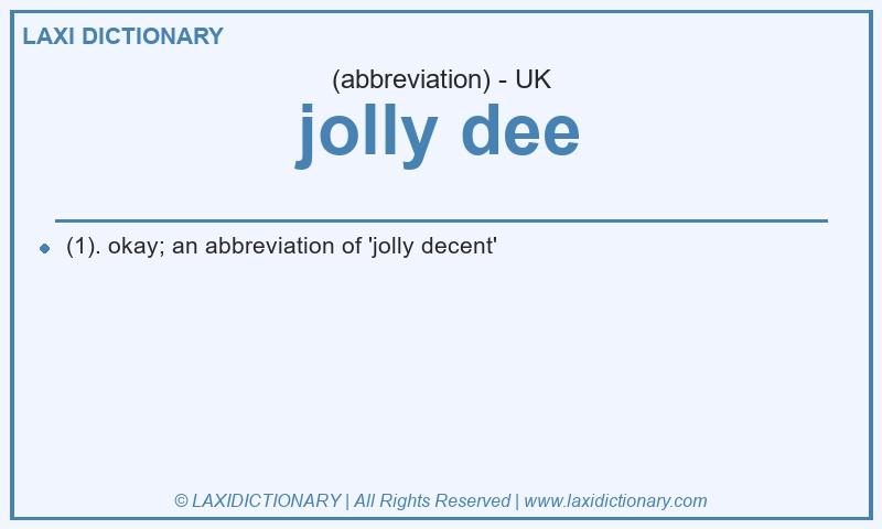 Definition jolly dee in British English
