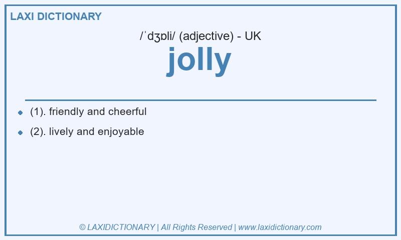 Definition jolly in British English