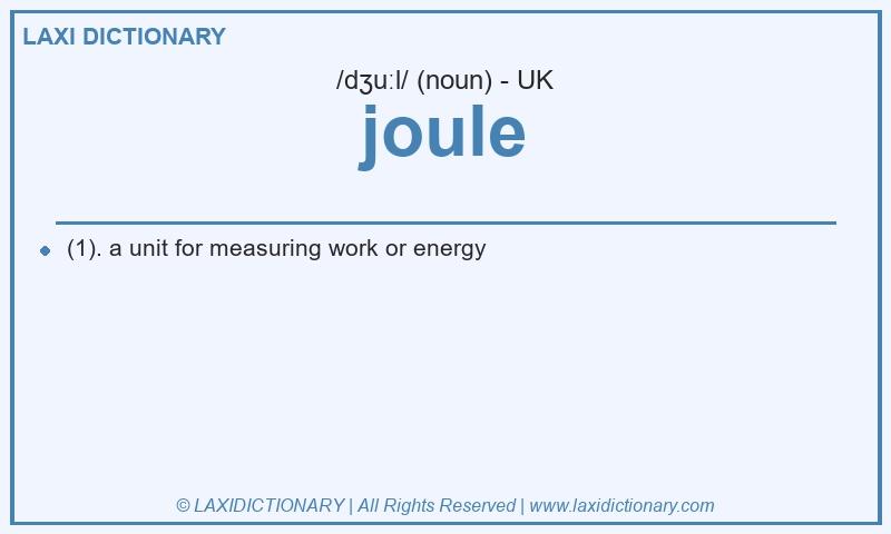 Definition joule in British English