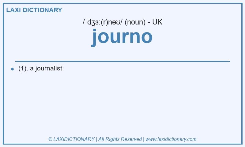 Definition journo in British English