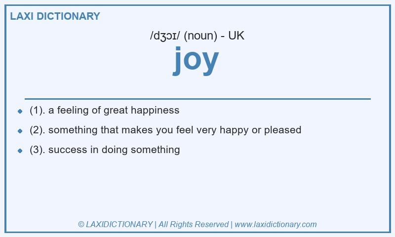 Definition joy in British English