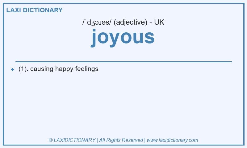 Definition joyous in British English