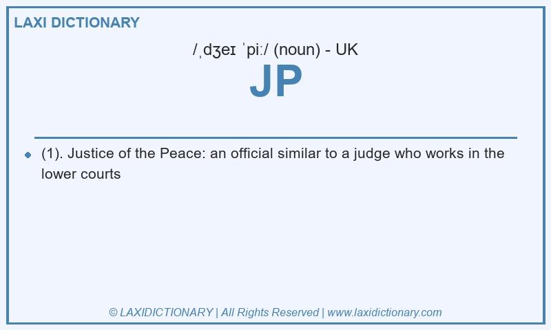 Definition JP in British English