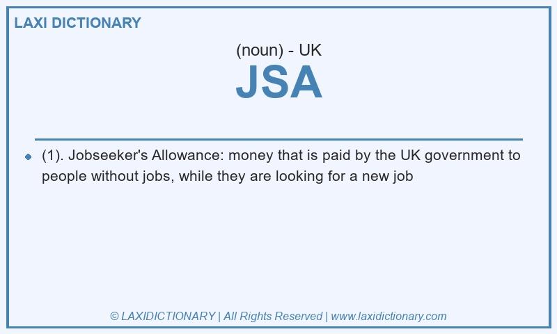 Definition JSA in British English