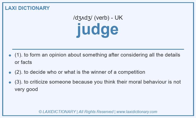 Definition judge in British English