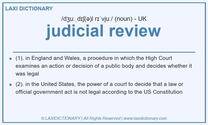 Definition judicial review in British English