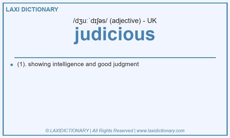 Definition judicious in British English