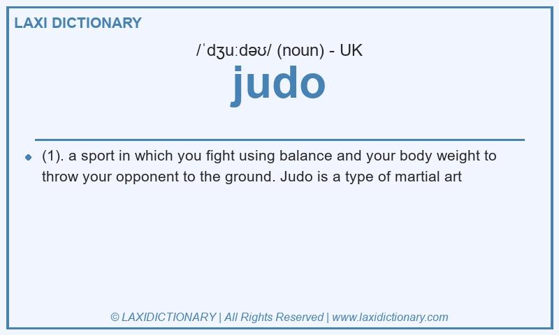 Definition judo in British English