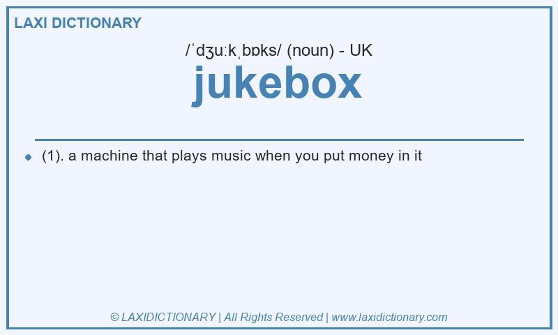 Definition jukebox in British English