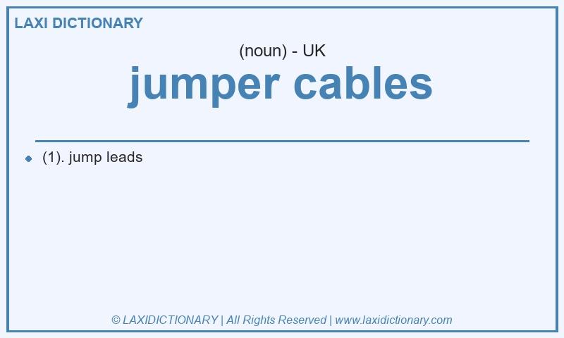 Definition jumper cables in British English