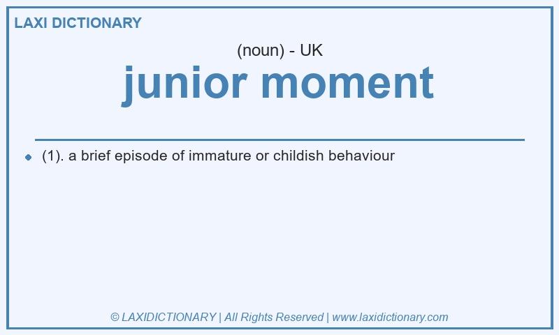 Definition junior moment in British English