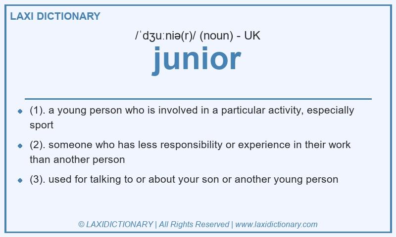 Definition junior in British English