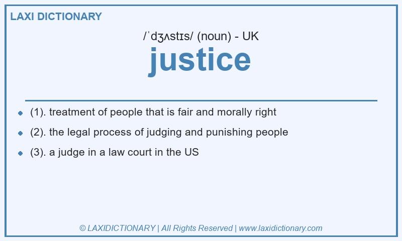 Definition justice in British English