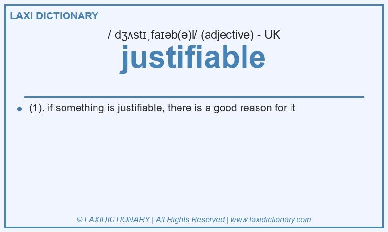 Definition justifiable in British English