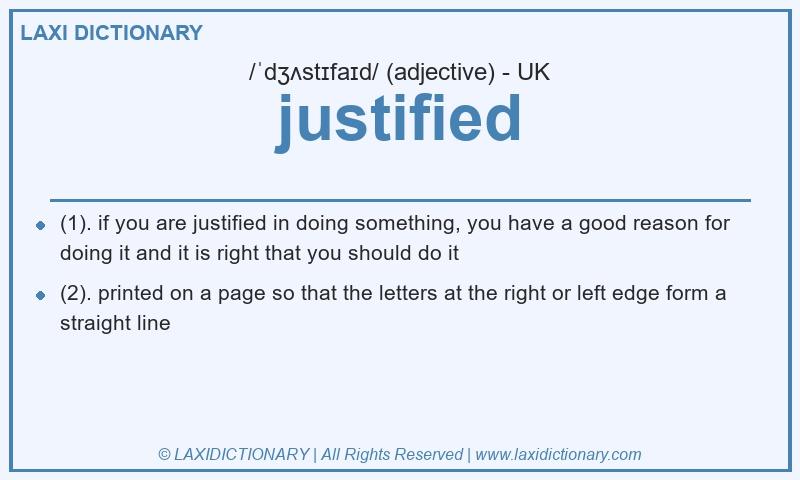 Definition justified in British English