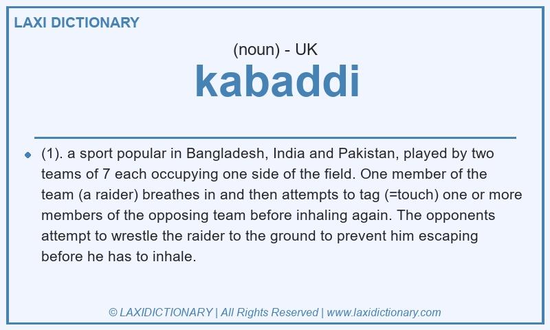 Definition kabaddi in British English