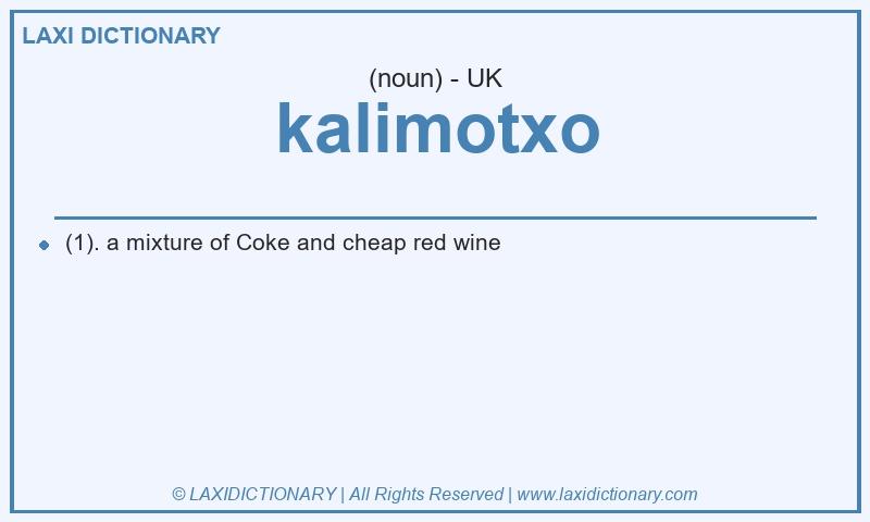Definition kalimotxo in British English
