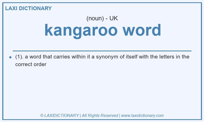 Definition kangaroo word in British English