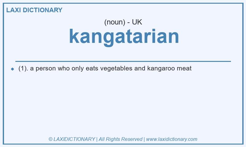 Definition kangatarian in British English