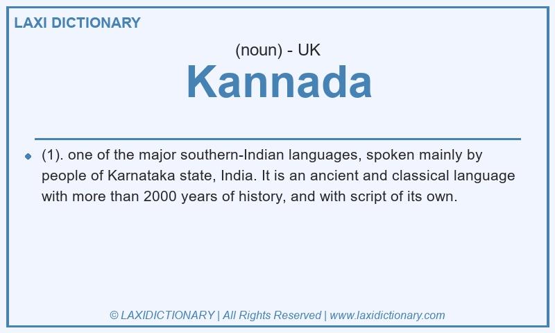 Definition Kannada in British English