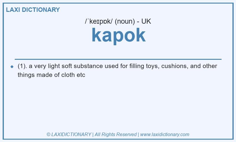 Definition kapok in British English