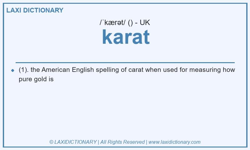Definition karat in British English
