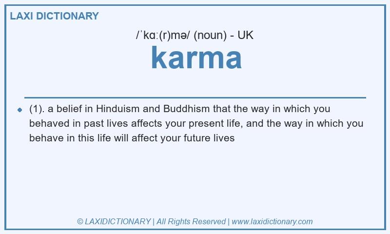 Definition karma in British English