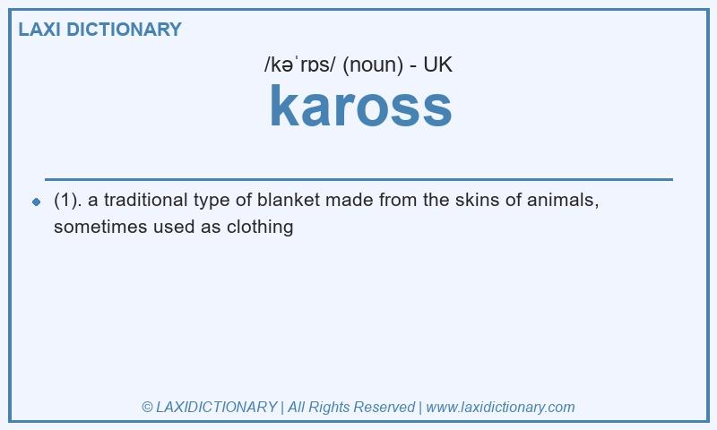 Definition kaross in British English