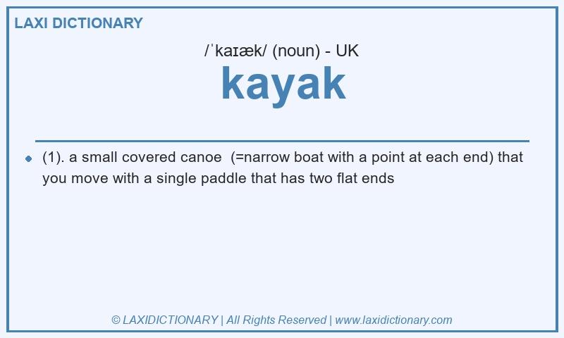 Definition kayak in British English