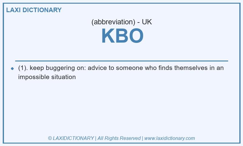 Definition KBO in British English
