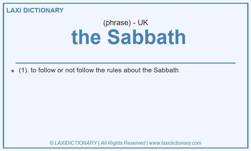 Definition  the Sabbath in British English