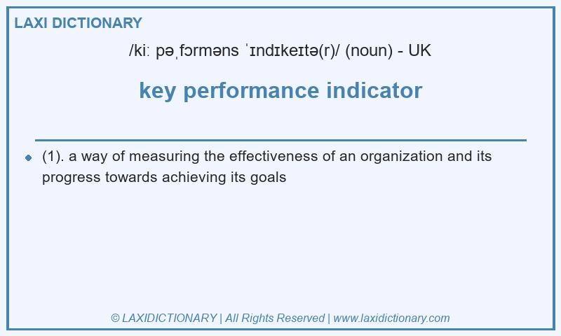 Definition key performance indicator in British English