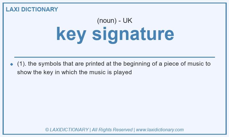 Definition key signature in British English