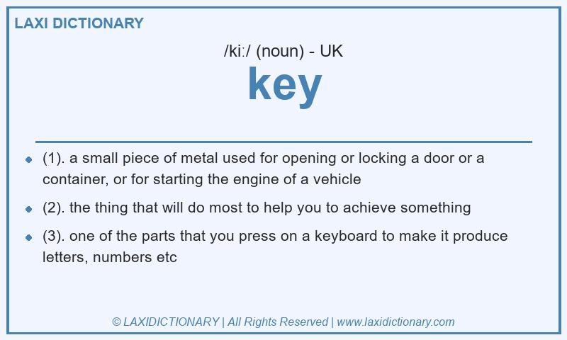 Definition key in British English